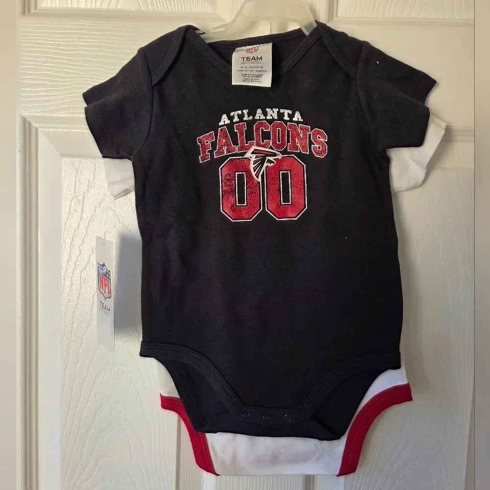 Atlanta Falcons Baby 6-12M, 18M Bodysuits 2pc NWT 100% Cotton Football Fan
